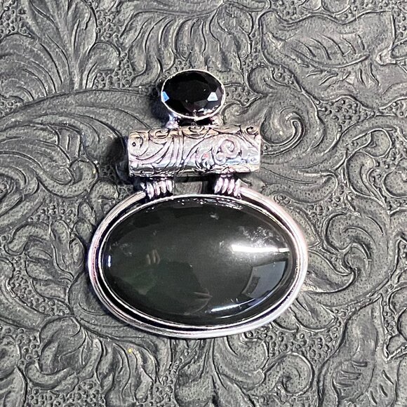 Witchy Black Obsidian Stone Jewelry Crystal Pendant - Picture 5 of 5